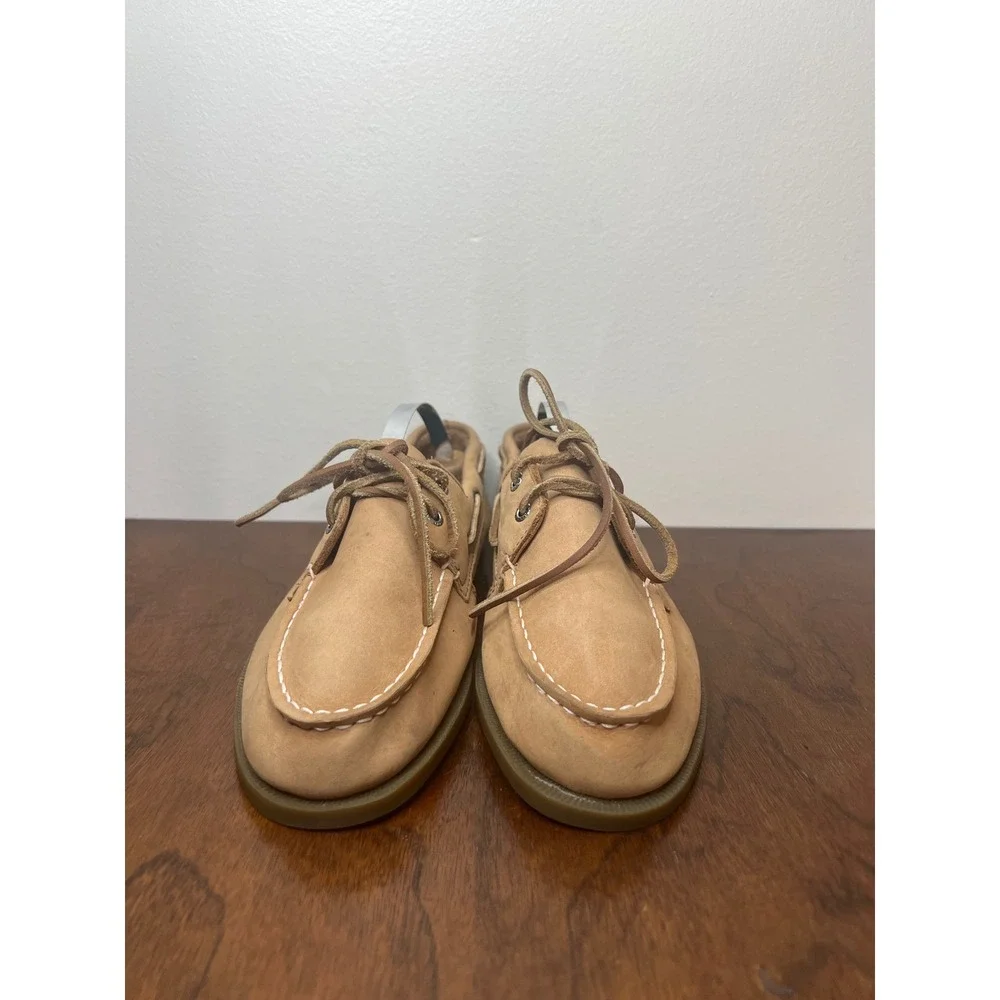 Sperry Authentic Original Slip-On Boat Shoes Big Kids Boys Size 5 Leather Tan